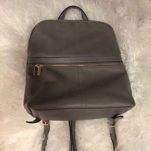 Gray faux leather medium backpack
